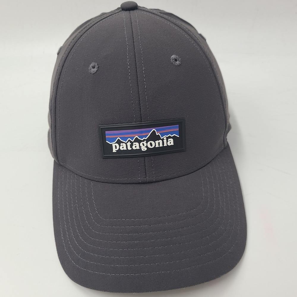 Patagonia Hat Snapback‎ Gray P-6 Label Logo Outdoors Hike Casual Nylon Blend Men
